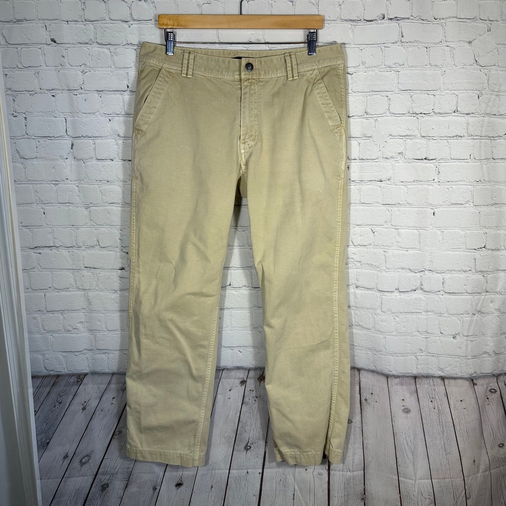 Gramicci Mens Khaki Tan Cotton Twill Outdoor Chino Pants Straight Leg Size 35x31